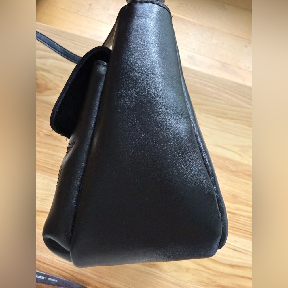 Patricia Nash‎ Montana Collection Leather Maisie Flap Crossbody Black - Picture 6 of 14